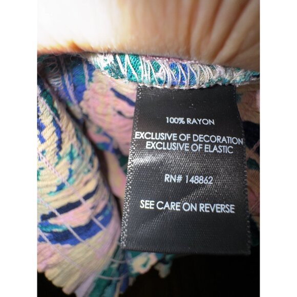 Torrid Tropical Print Ruffled Crop Top Sleeveless Size 00 Multicolor Floral Pink - Picture 6 of 6